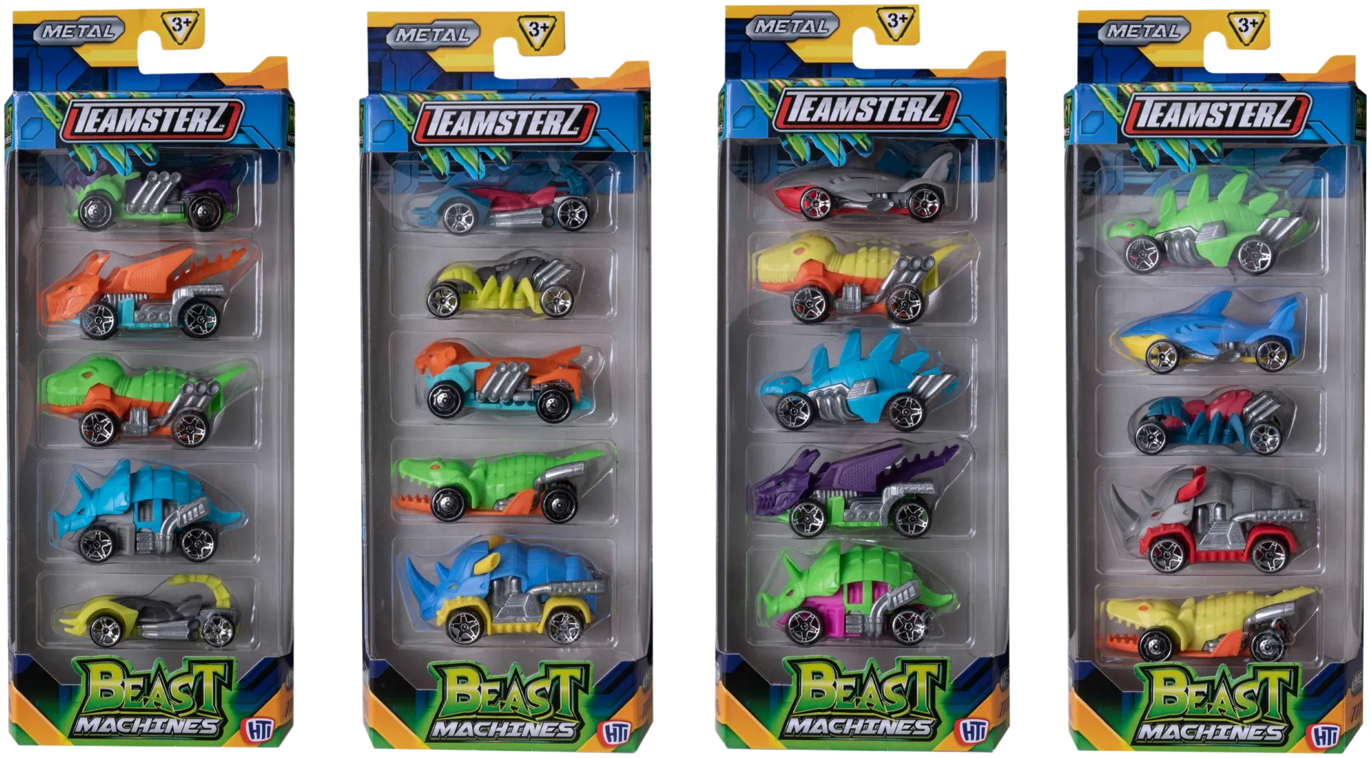 Teamsterz pikkuajoneuvo Beast Machines 5-pack, erilaisia - 1