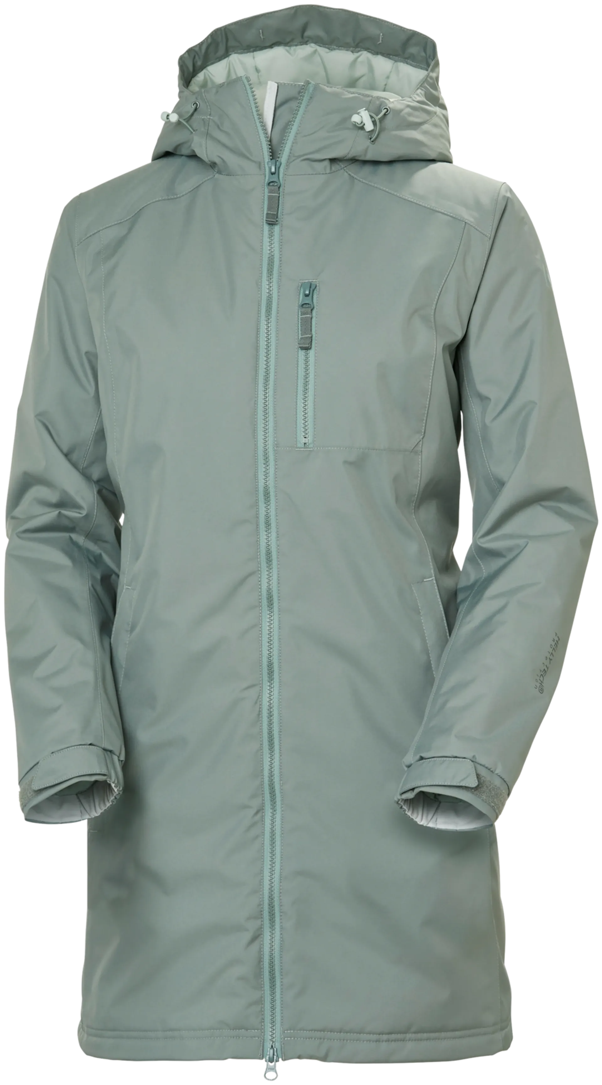 Helly Hansen naisten pitkä kevytvanutakki Long Belfast Winter 62395 - Grey Cactus - 1