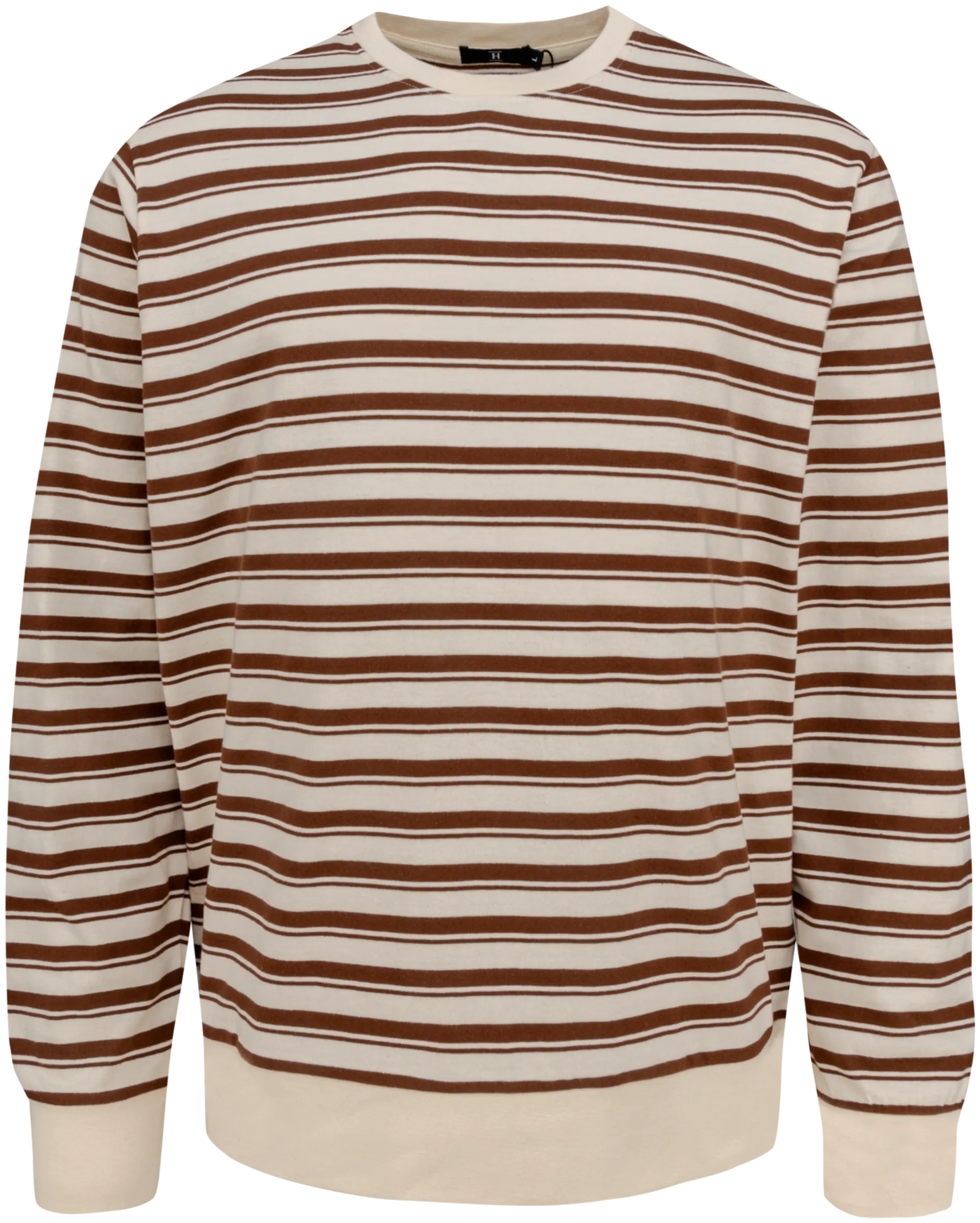 House miesten raidallinen trikoopaita 195H312403 - Coffee/off-white stripe - 1