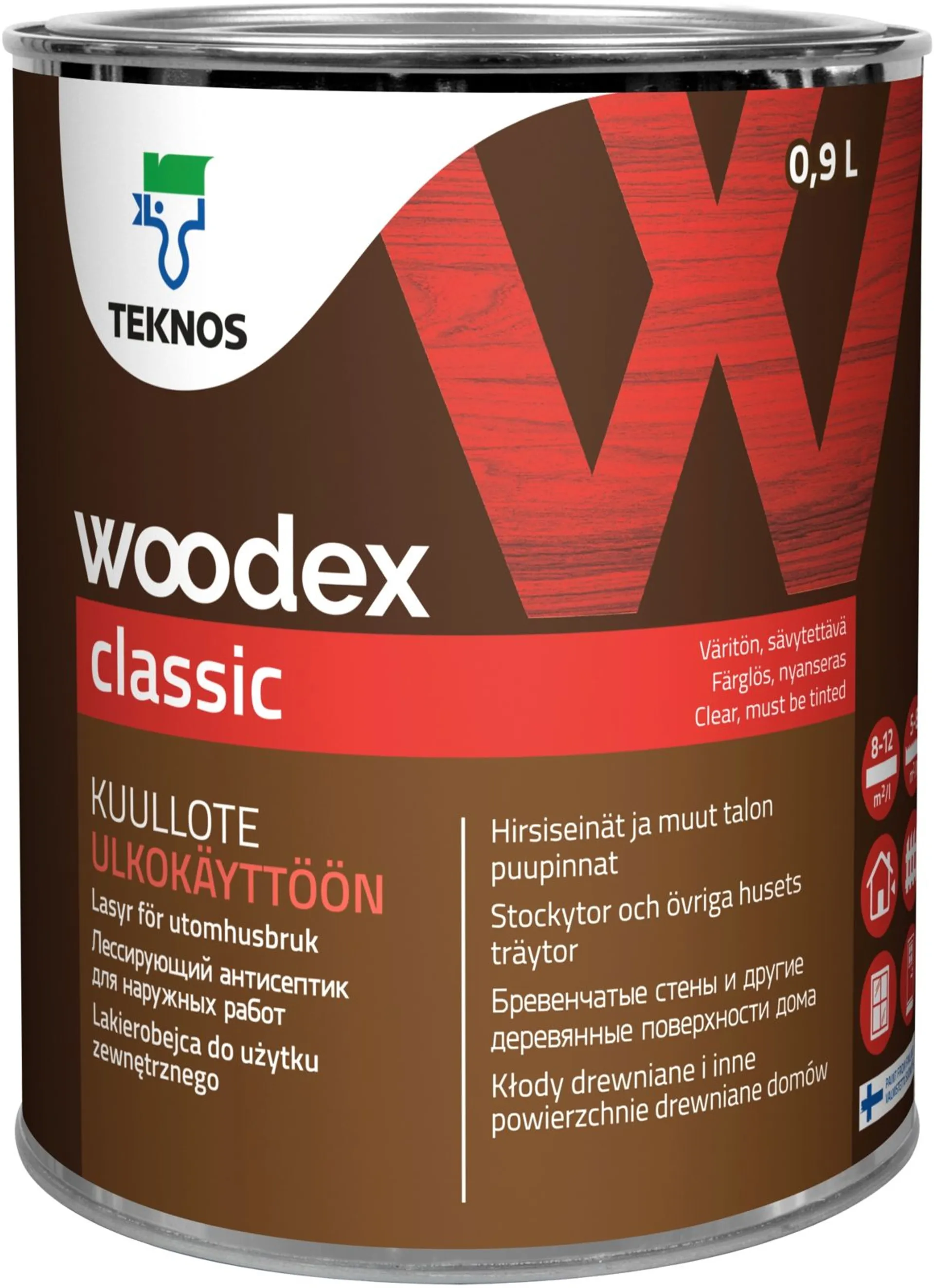 Teknos kuullote Woodex Classic 0,9 l PM3 sävytettävä
