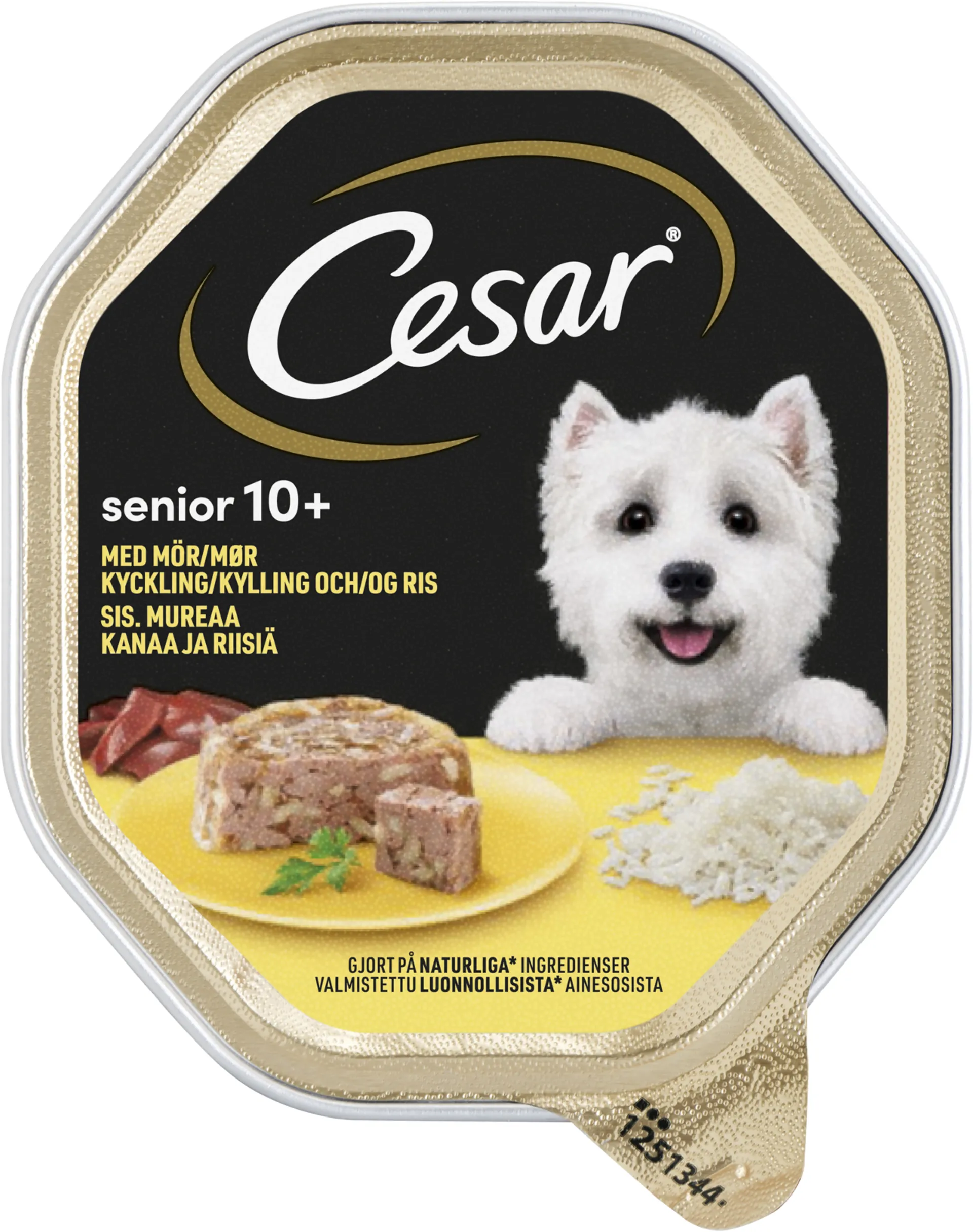 Cesar Senior 10+ sis. Kanaa ja Riisiä hyytelössä (150 g)