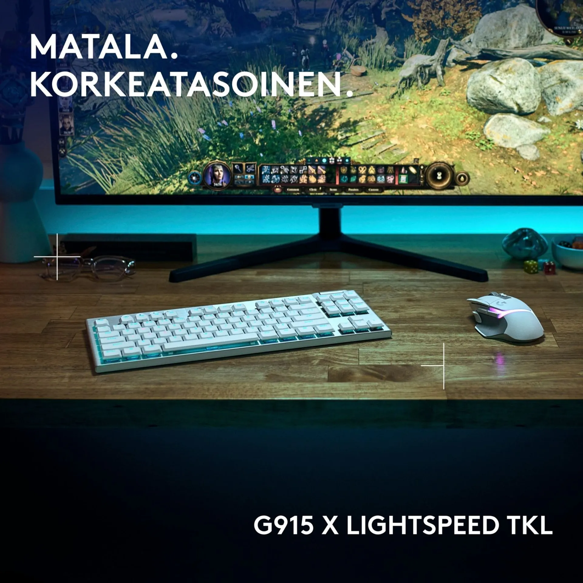 Logitech g915 x lightspeed tkl langaton pelinäppäimistö tactile valkoinen - 2