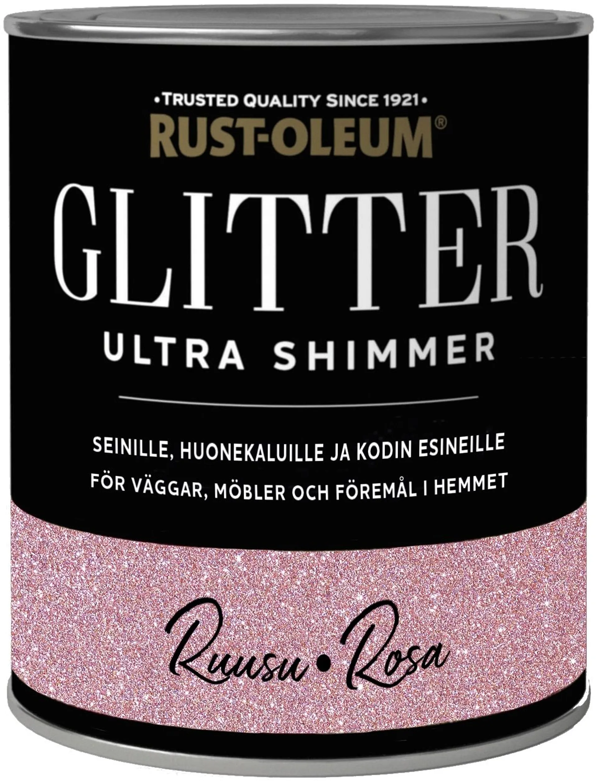 Rust-Oleum Glitter Ultra shimmer 750ML Rose Gold Seinämaali - 1