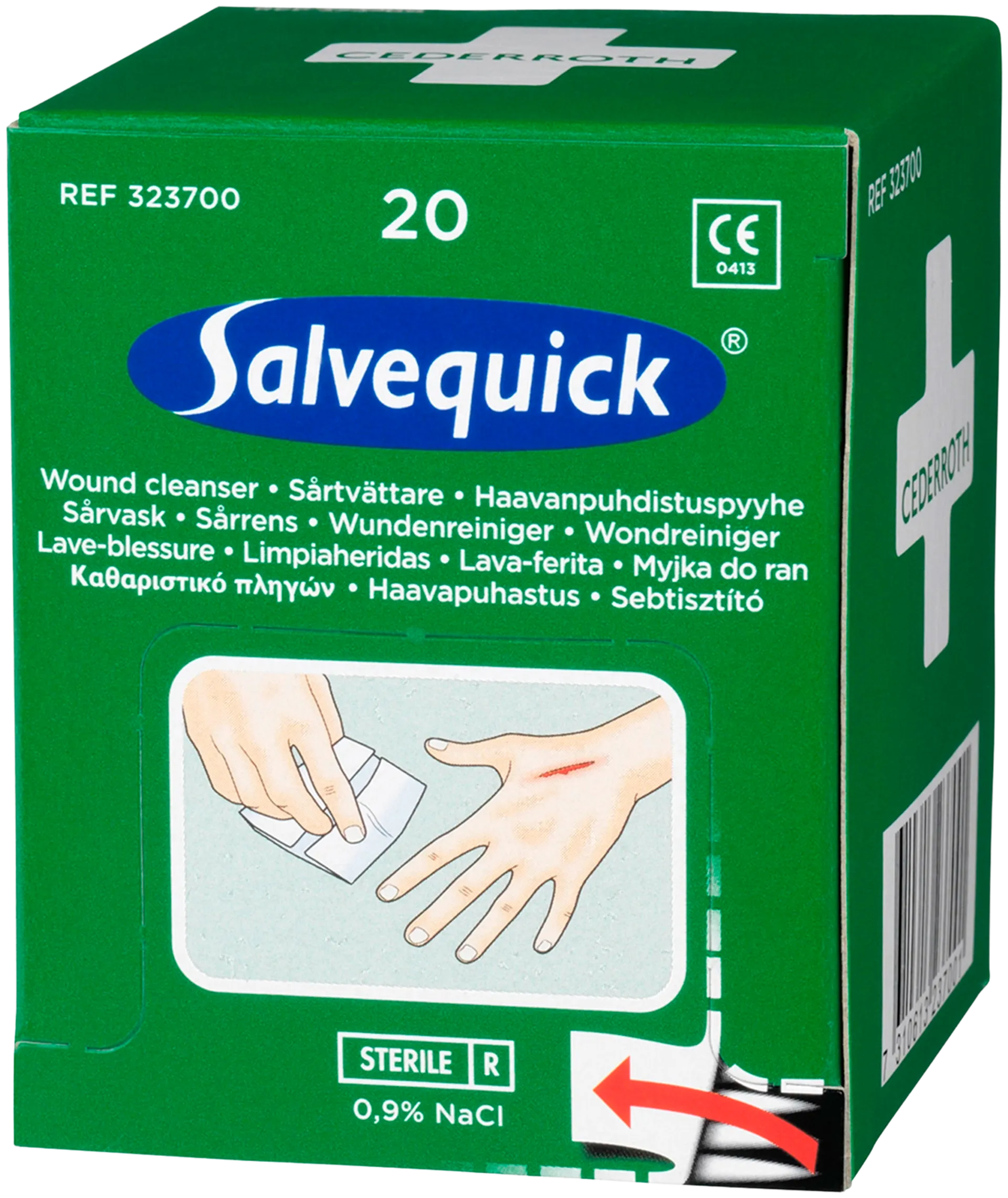 Salvequick Haavapyyhe täyttöpakkaus 323700 20 kpl