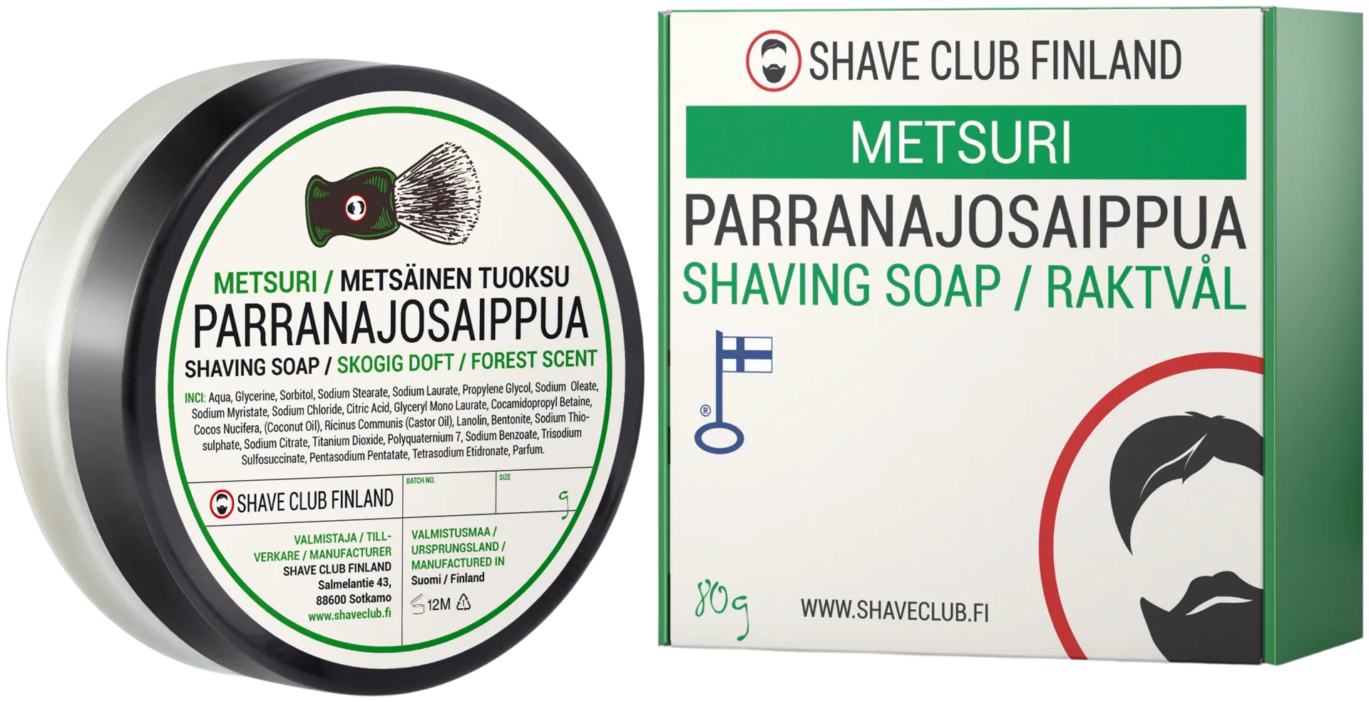 Shave Club Finland parranajosaippua metsuri 80ml