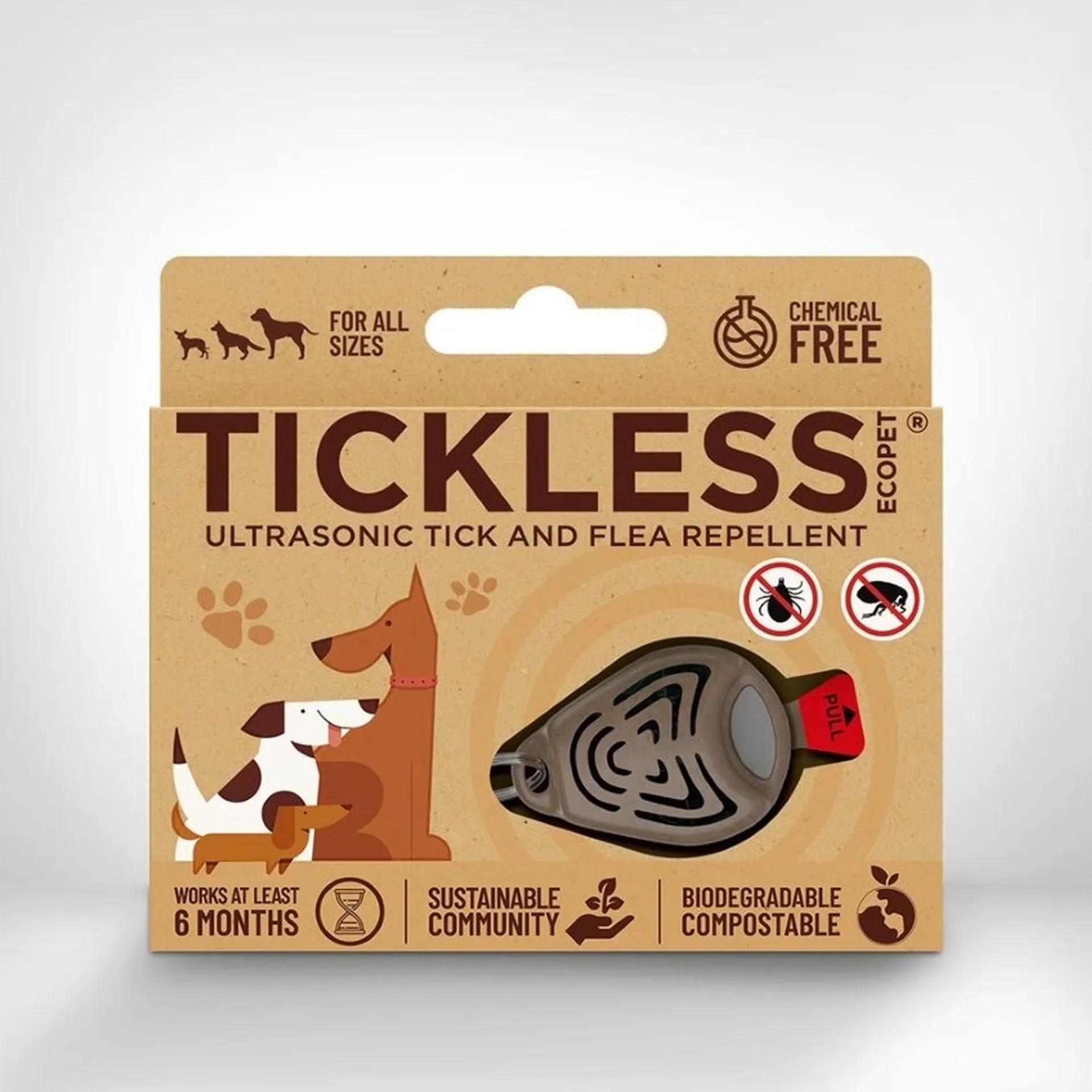 Tickless-ecopet, ultraääni punkkikarkoitin. Tuote ja pakkaus valmistettu kierrätysmateriaaleista. - 1