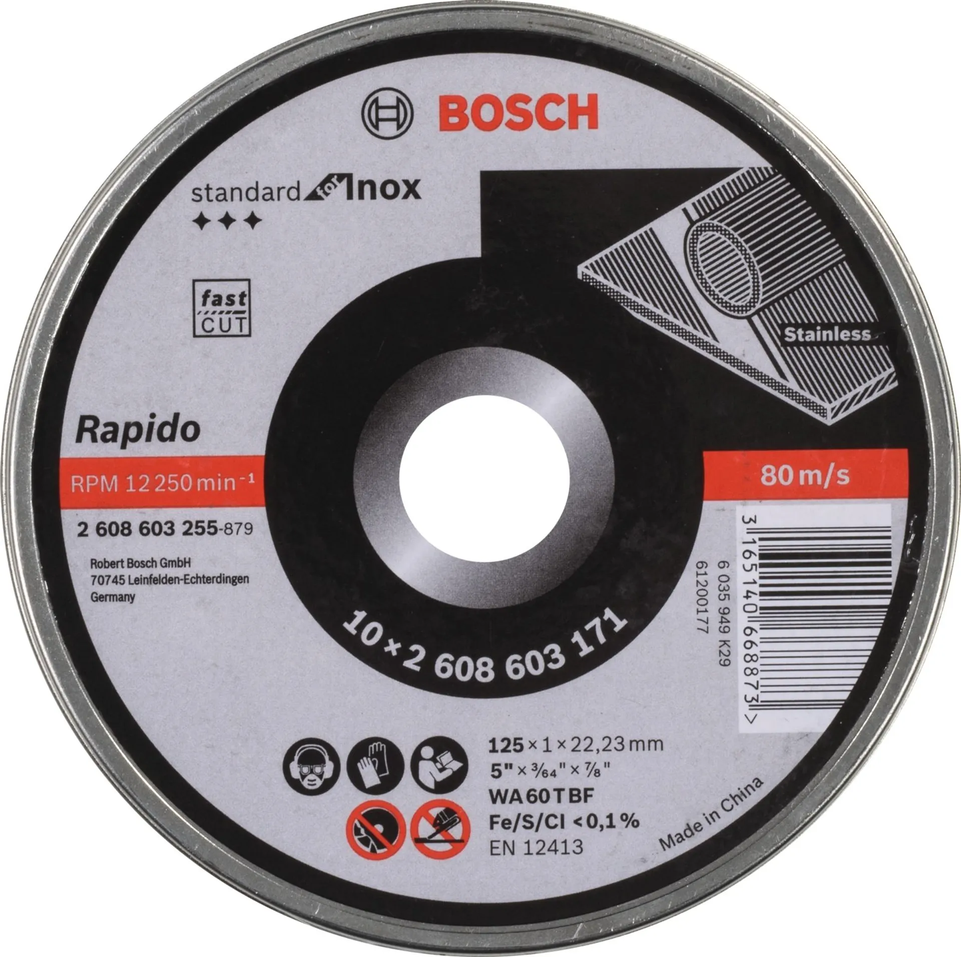 Bosch Katkaisulaikka Standard For Inox 10 x 125 x 1 mm