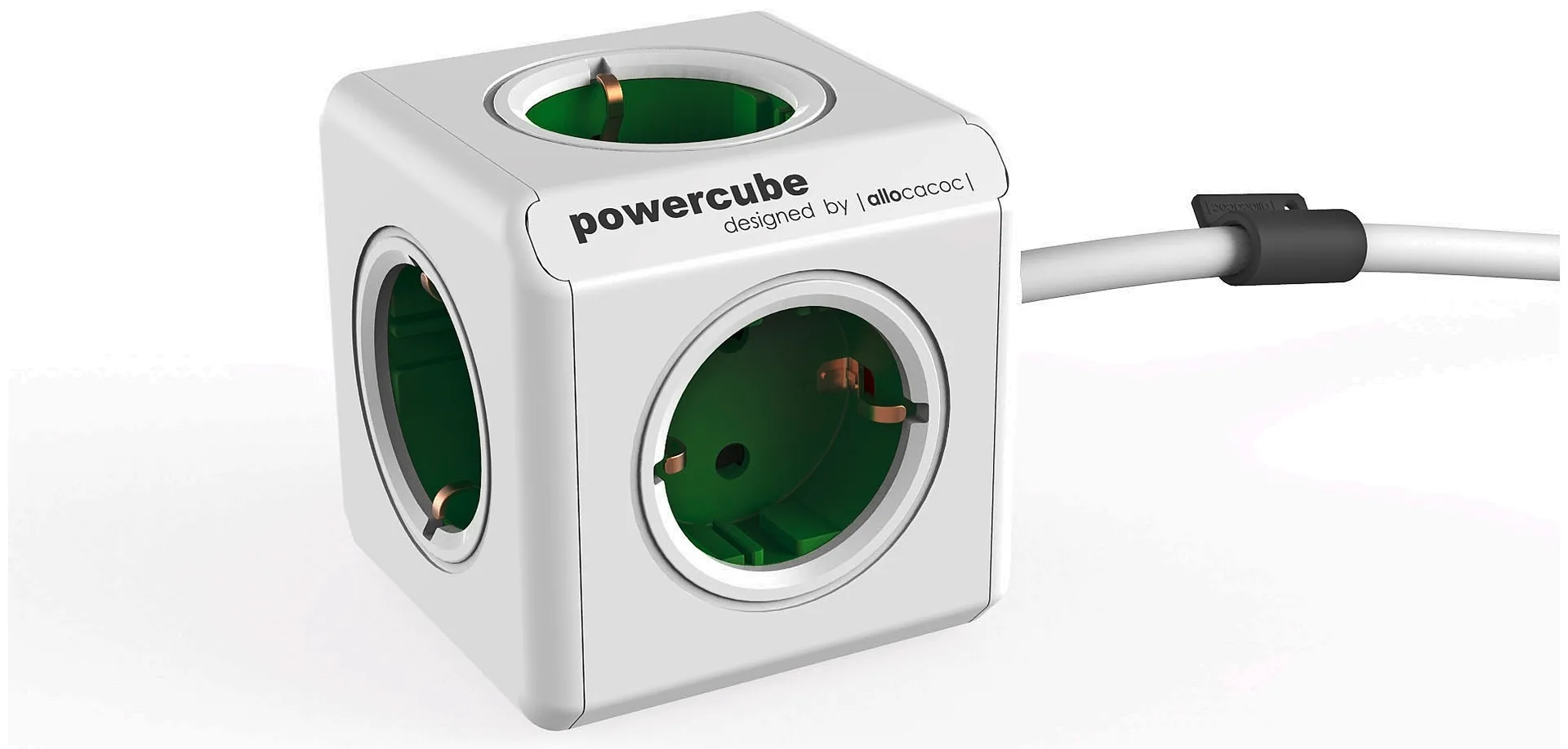 Allocacoc PowerCube Original Extended 1,5m johdollinen virtapistoke jakaja vihreä