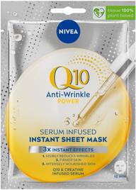 NIVEA 1kpl Q10 Anti-Wrinkle Power Serum Infused Sheet Mask -kasvonaamio
