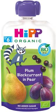 HiPP 100g Luomu Smoothie Päärynää, Luumua&Mustaherukkaa 6 kk