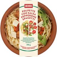 Dennis polpette con salsa pepperone spagetti 310g