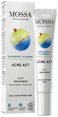 Mossa Acne Act Spot Treatment täsmähoito finneihin ja epäpuhtauksiin COSMOS ORGANIC 15 ml