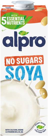 Alpro No Sugars Soijajuoma ilman sokereita 1L