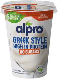 Alpro Greek Style No Sugars Hapatettu soijavalmiste, maustamaton 400g