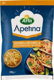 Arla Apetina Cheddar-mozzarella raaste 200g