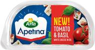 Arla Apetina 100/60g snack salaattijuusto kuutioina ja tomaatti-basilika öljymarinadissa.