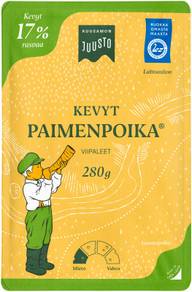 Kuusamon Juusto Paimenpoika kevyt kermajuustoviipaleet 17% 280 g