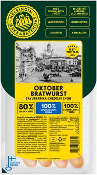 Helsingin Oktober Bratwurst savupaprika-cheddar 240g