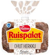 Vaasan Ruispalat Ohut Herkku 195g 6 kpl täysjyväruisleipä