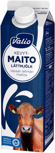 Valio vapaan lehmän kevytmaito 1 l