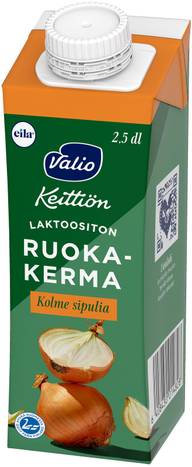 Valio Keittiön ruokakerma kolme sipulia UHT laktoositon 2,5 dl