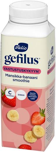 Valio Gefilus® Smoothie jogurttijuoma mansikka-banaani laktoositon 2,5 dl