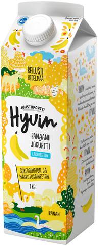 Juustoportti Hyvin jogurtti 1 kg banaani laktoositon