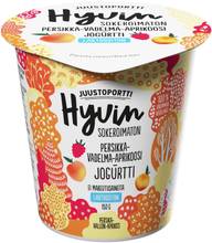 Juustoportti Hyvin jogurtti 150 g persikka-vadelma-aprikoosi laktoositon