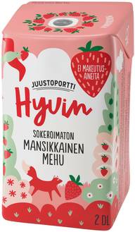 Juustoportti Hyvin mehu 2 dl mansikkainen