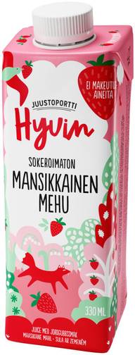 Juustoportti Hyvin mehu 330 ml mansikkainen