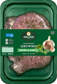Snellman Maatiaispossun lehtipihvi ulkofileestä Herbs & garlic 2 kpl 250 g