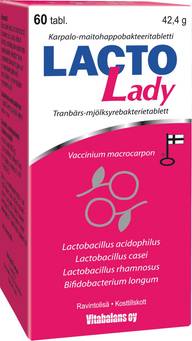 Lacto Lady 60 tabl., karpalo-maitohappobakteerivalmiste, Vitabalans