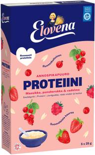 Elovena 175g proteiini mansikka, punaherukka & vadelma annospikapuuro