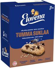 Elovena 10x30g tumma suklaa täysjyvä välipalakeksi 100% kauraa