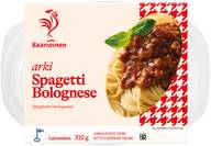 Saarioinen Spagetti Bolognese; spagettia ja jauhelihakastiketta 310g