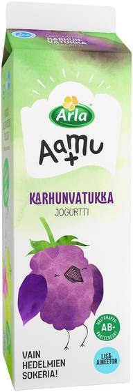 Arla Aamu+ Karhunvatukka AB-jogurtti 1 kg laktoositon