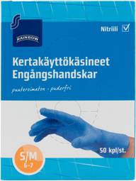 Rainbow kertakäyttökäsineet S/M puuteroimaton 50kpl