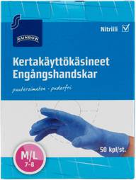 Rainbow kertakäyttökäsineet M/L 50kpl