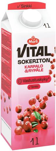 Marli Vital Sokeriton Karpalo-rypäle mehujuoma +sinkki 1 L