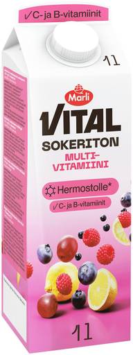 Marli Vital Sokeriton Multivitamiini mehujuoma 1L +B ja C -vitamiinit