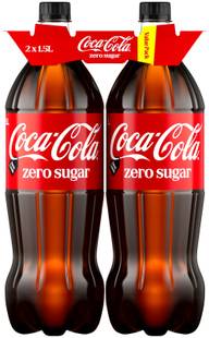 2-pack Coca-Cola Zero Sugar virvoitusjuoma muovipullo 1,5 L