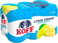 6-pack Koff Long Drink Greippi long drink 5,5 % tölkki 0,33 L