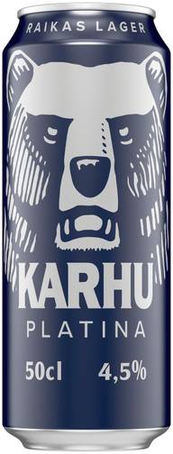 Karhu Platina Lager olut 4,5 til-% tölkki 0,5 L