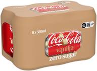 6-pack Coca-Cola Zero Sugar Vanilja virvoitusjuoma tölkki 0,33 L