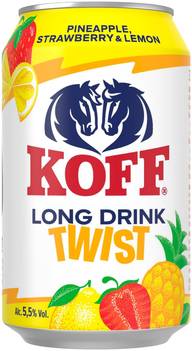 Koff Long Drink Twist Pineapple Strawberry Lemon long drink 5,5 % tölkki 0,33 L