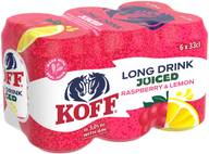 6-pack Koff Long Drink Juiced Raspberry-Lemonlong drink 5,0 % tölkki 0,33 L