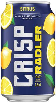 Crisp Radler Sitrus alkoholiton olut 0% tölkki 0,33L