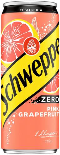 Schweppes Pink Grapefruit Zero virvoitusjuoma tölkki 0,33 L