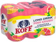 6-pack Koff Long Drink Pink Crush Pineapple Pink Grapefruit long drink 5,5 % tölkki 0,33 L