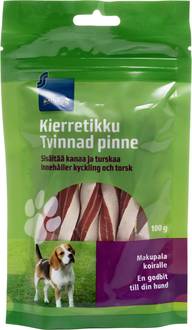 Rainbow 100g kierretikku koiralle, sisältää kanaa ja turskaa